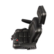 DURAFORCE Adjustable Forklift Tractor Seat with Suspension, Backrest, Armrest & Safety Bel