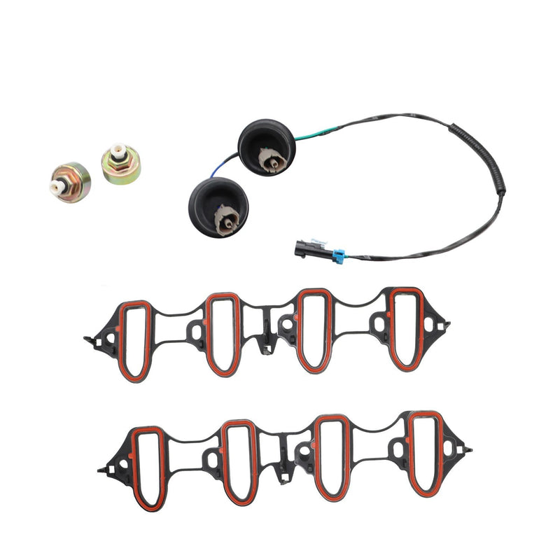 DURAFORCE Silverado Sierra 5PC Knock Sensor Harness & Intake Manifold Gasket Kit Set