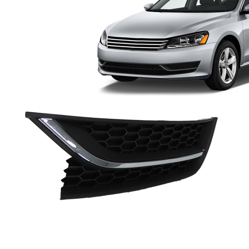 DURAFORCE VW Passat 2012-2015 LH Front Bumper Fog Light Cover Chrome Driver Side