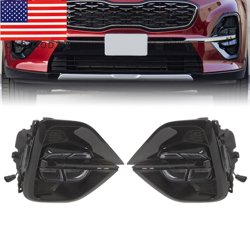 DURAFORCE Kia Sportage 2020-2021 Front LED White Fog Lamp DRL LH RH Replacement