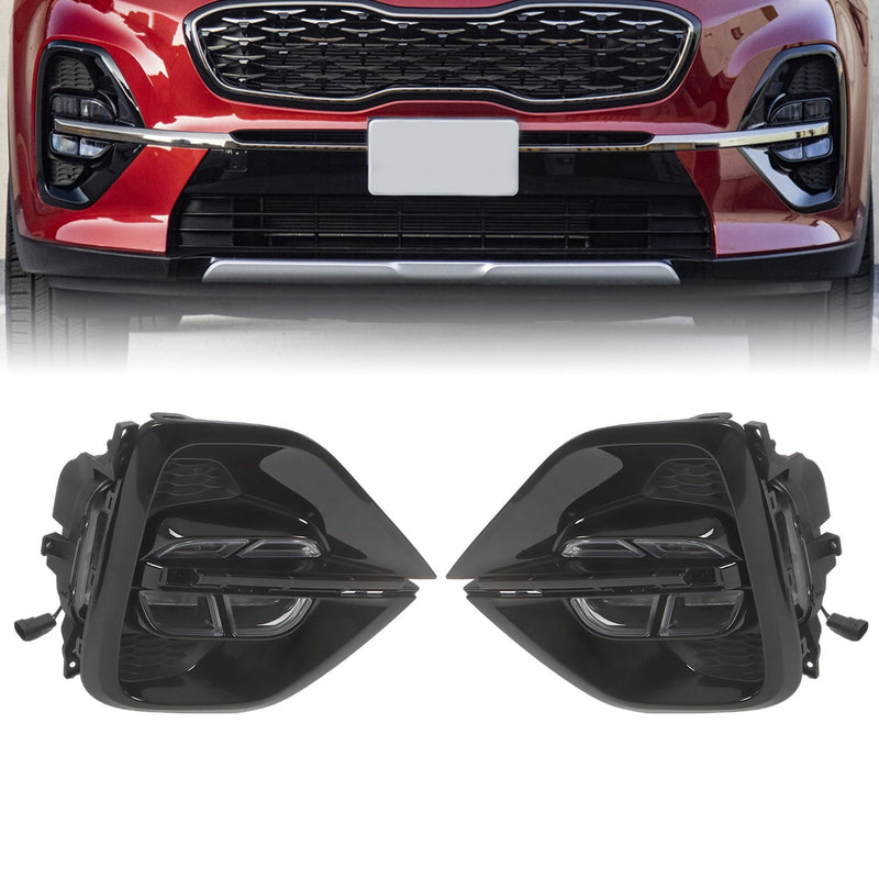 DURAFORCE Kia Sportage 2020-2021 Front LED White Fog Lamp DRL LH RH Replacement
