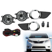 DURAFORCE Toyota Sienna 2011-2017 Bumper Fog Lights Kit with Covers & Switch Wiring