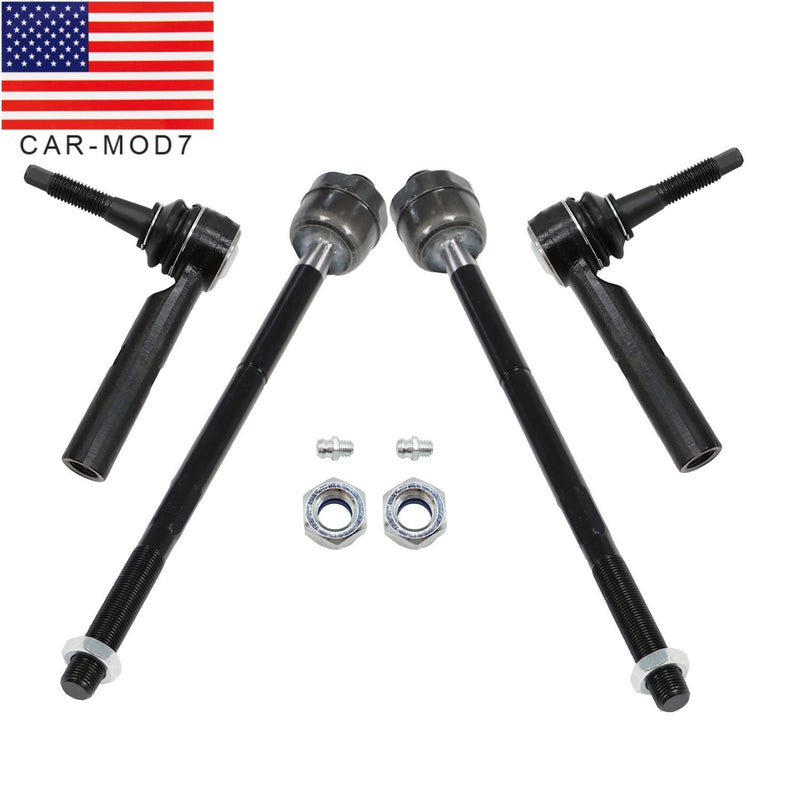 DURAFORCE 4PCS Front Inner & Outer Tie Rods for Escalade Silverado Sierra Tahoe Yukon