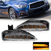 DURAFORCE Front Bumper Lower Turn Signal Fog Light Pair for 2014-2020 Infiniti Q50 Sport