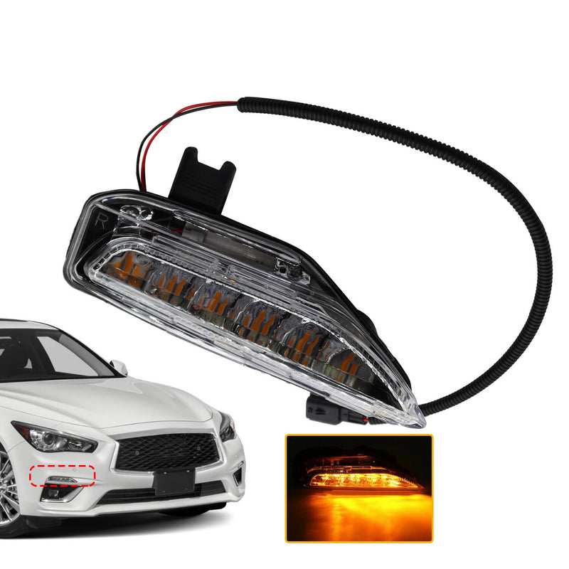 DURAFORCE Front Right Bumper Turn Signal Fog Light for Infiniti Q50 Sport 2014-2020