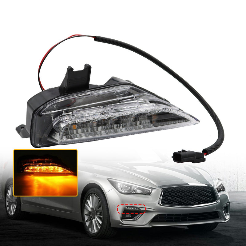 DURAFORCE Front Right Bumper Turn Signal Fog Light for Infiniti Q50 Sport 2014-2020