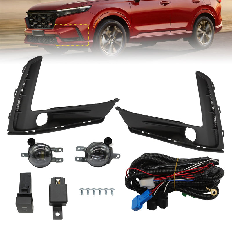 DURAFORCE Honda CRV 2023-2024 Front Bumper LED Fog Lights Set w/ Switch & Wiring Harness
