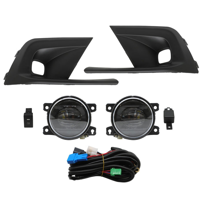 DURAFORCE 2022-2024 Honda Civic Front Bumper LED Fog Lights with Wiring, Switch & Bezel