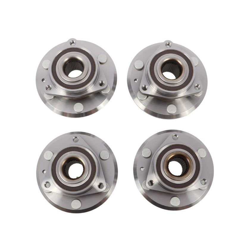 DURAFORCE Front & Rear Wheel Bearing Hubs Set for Chevy Traverse GMC Acadia Enclave