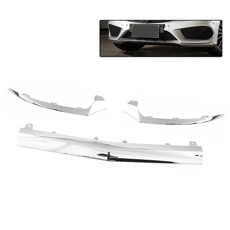 DURAFORCE Mercedes-Benz W205 AMG Front Bumper Lower Lip Chrome Molding Trim 2015-2018