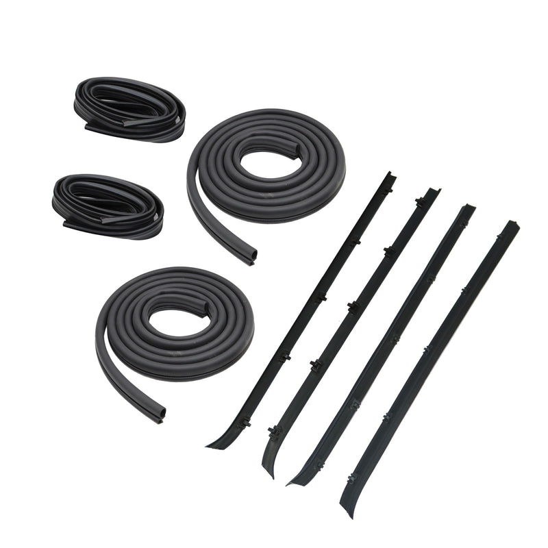 DURAFORCE Front Door Window Run Sweep Felts Weatherstrip Seals Kit for Chevy GMC Truck