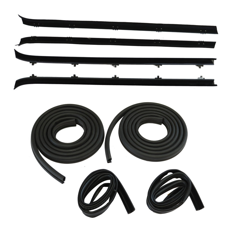 DURAFORCE Front Door Window Run Sweep Felts Weatherstrip Seals Kit for Chevy GMC Truck