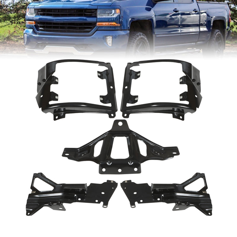 DURAFORCE Chevrolet Silverado 1500 Front Bumper Support & Mount Bracket Set 2016-2018