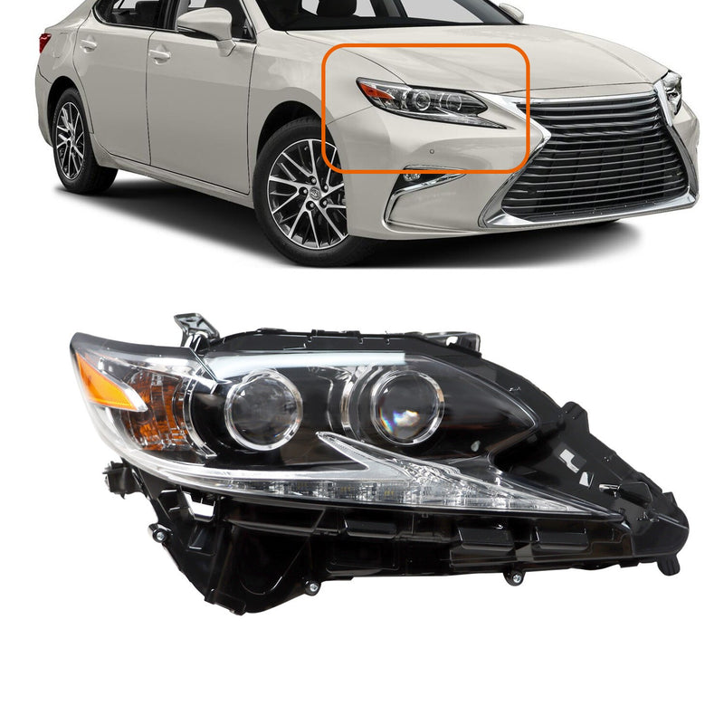 DURAFORCE LED Headlight Right Passenger Side for 2016-18 Lexus ES350 ES300H