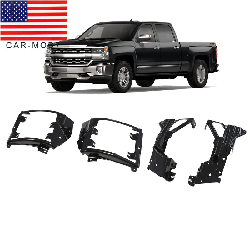 DURAFORCE Front Bumper Inner Side & Bumper Bracket Set for 2016-2018 Silverado 1500