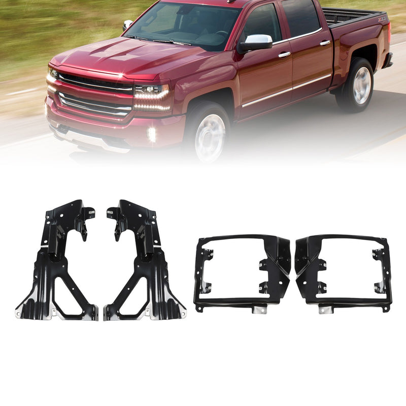 DURAFORCE Front Bumper Inner Side & Bumper Bracket Set for 2016-2018 Silverado 1500