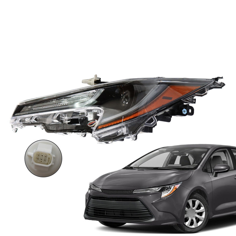 DURAFORCE LED Headlight Assembly Left Driver Side for 2023-2024 Toyota Corolla L LE
