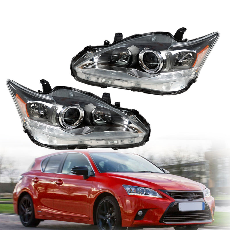 DURAFORCE Halogen Headlight Assembly Pair LH+RH for 2011-2017 Lexus CT200h