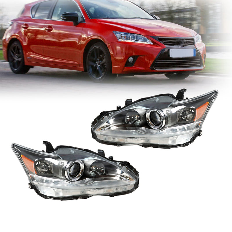 DURAFORCE Halogen Headlight Assembly Pair LH+RH for 2011-2017 Lexus CT200h