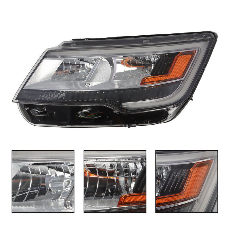 DURAFORCE Ford Explorer 2016-2018 Left Headlight Halogen LED DRL Black Side Replacement