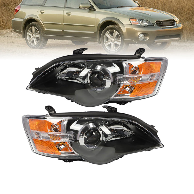 DURAFORCE Halogen Headlight Assembly Set 2005-2007 Subaru Legacy Left & Right Side
