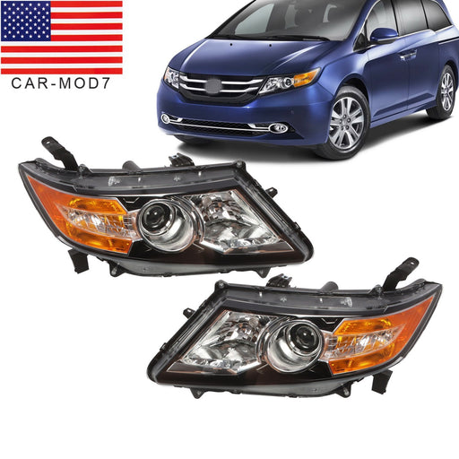 DURAFORCE 2014-2017 Honda Odyssey Halogen Black Headlight Set Left & Right Side
