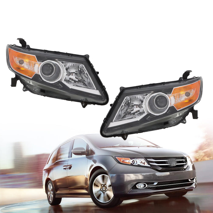DURAFORCE 2014-2017 Honda Odyssey Halogen Black Headlight Set Left & Right Side