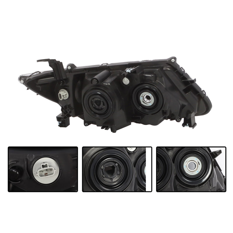 DURAFORCE 2014-2017 Honda Odyssey Halogen Black Headlight Set Left & Right Side