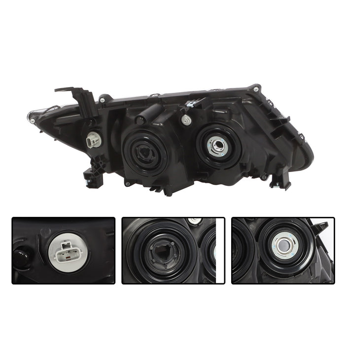 DURAFORCE 2014-2017 Honda Odyssey Halogen Black Headlight Set Left & Right Side