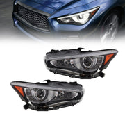 DURAFORCE Infiniti Q50 2014-2022 Headlights Pair Left & Right LED DRL Projector w/o AFS