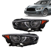 DURAFORCE Infiniti Q50 2014-2022 Headlights Pair Left & Right LED DRL Projector w/o AFS