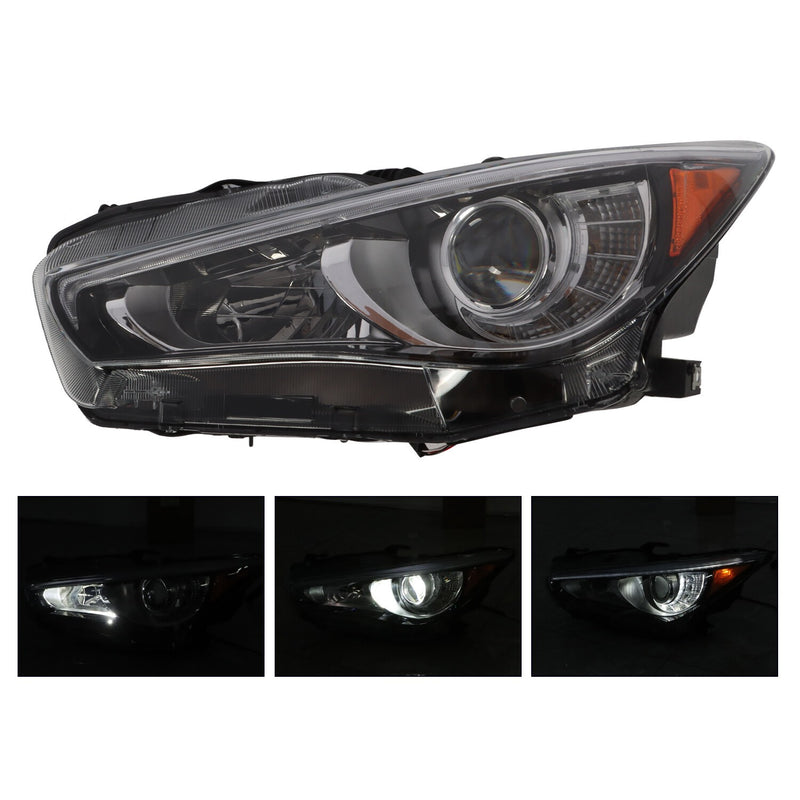 DURAFORCE Infiniti Q50 2014-2022 Headlights Pair Left & Right LED DRL Projector w/o AFS