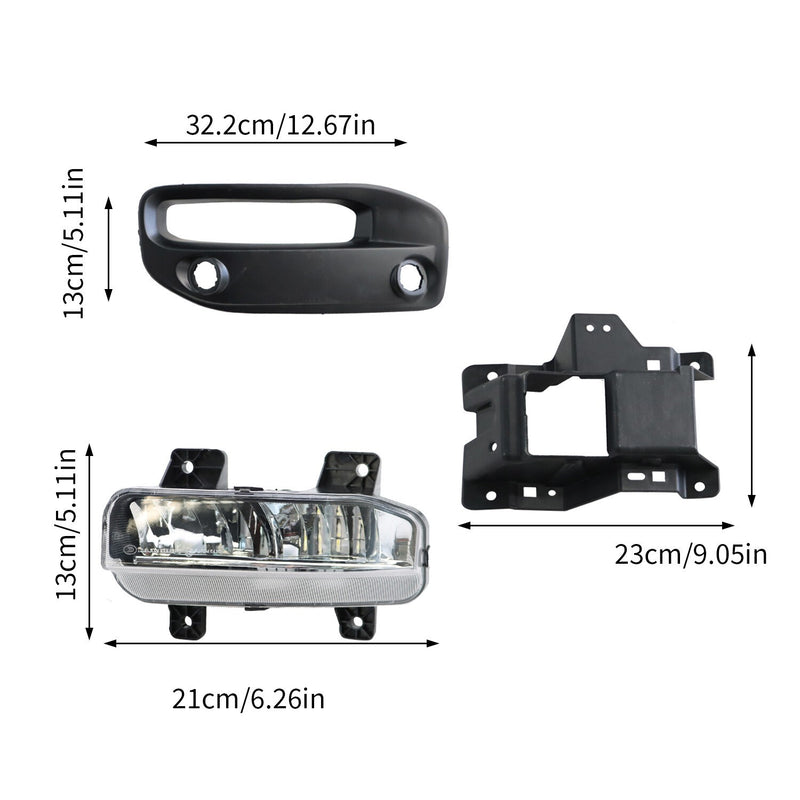 DURAFORCE LED Front Bumper Fog Light Bracket Set for Dodge Ram 2500 3500 2019-2023