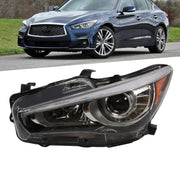 DURAFORCE LED Headlight Driver Side for Infiniti Q50 2014-2016 No AFS LED DRL