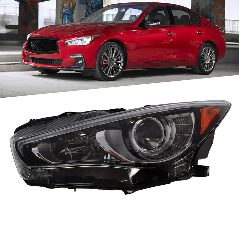 DURAFORCE LED Headlight Driver Side for Infiniti Q50 2014-2016 No AFS LED DRL