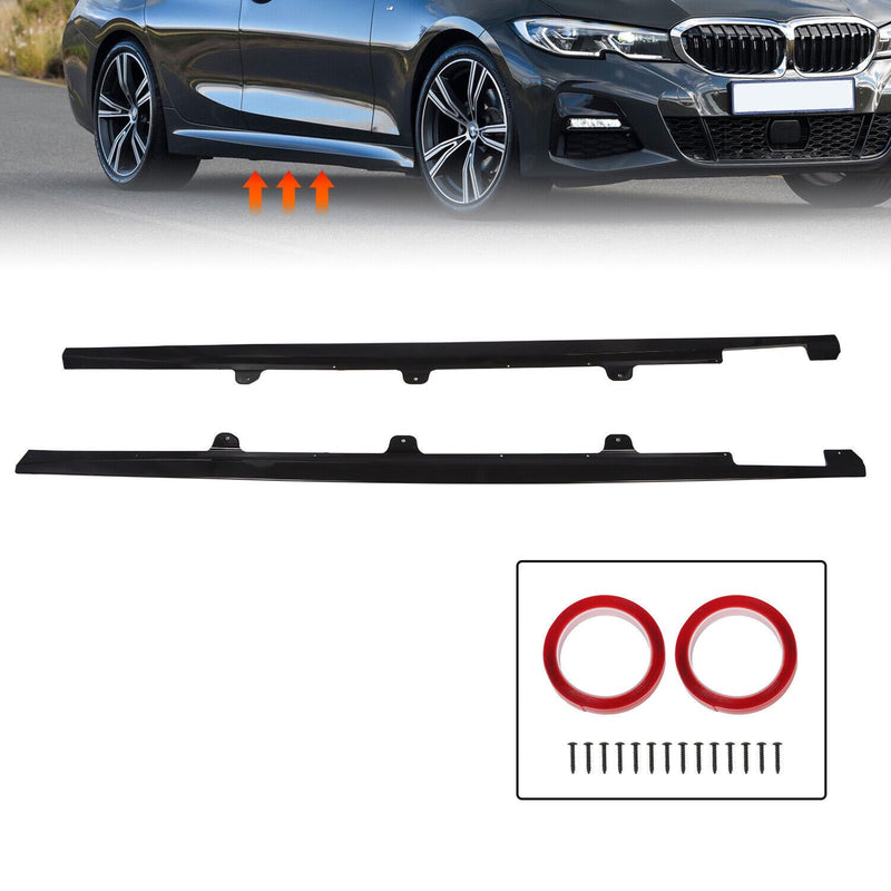 DURAFORCE Gloss Black Side Skirt Extension Lip for BMW G20 G28 M340i 2019-2024