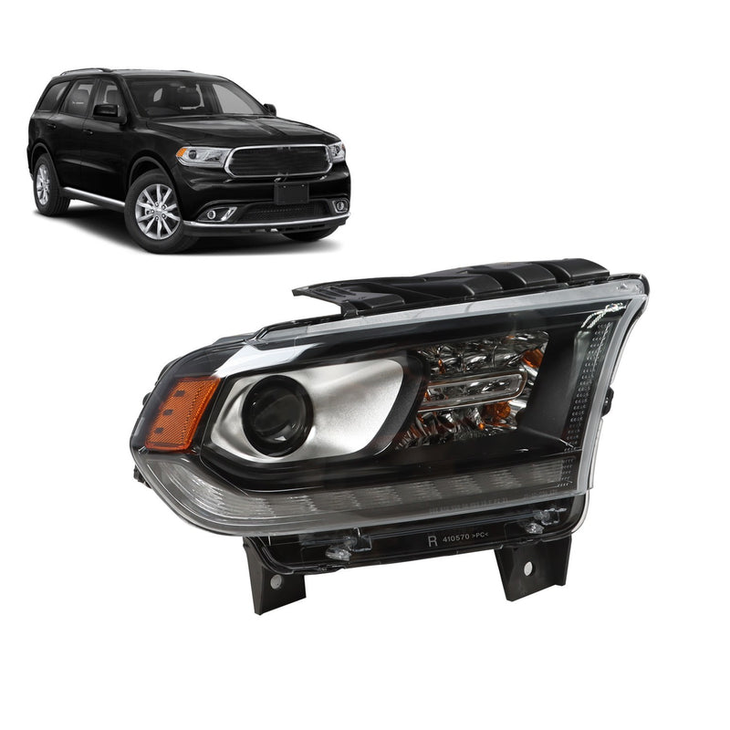 DURAFORCE HID LED Headlight DRL Black Passenger Side for Dodge Durango 2016-2020