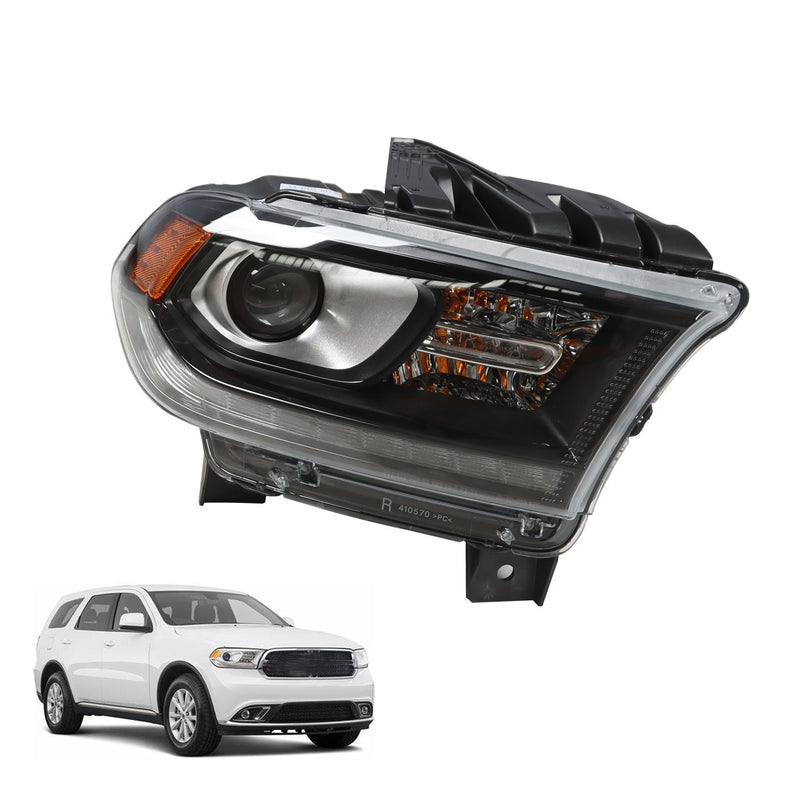 DURAFORCE HID LED Headlight DRL Black Passenger Side for Dodge Durango 2016-2020