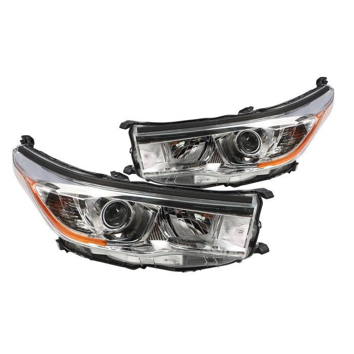 DURAFORCE 2014-2016 Toyota Highlander LE XLE Halogen Projector Headlights L+R Set