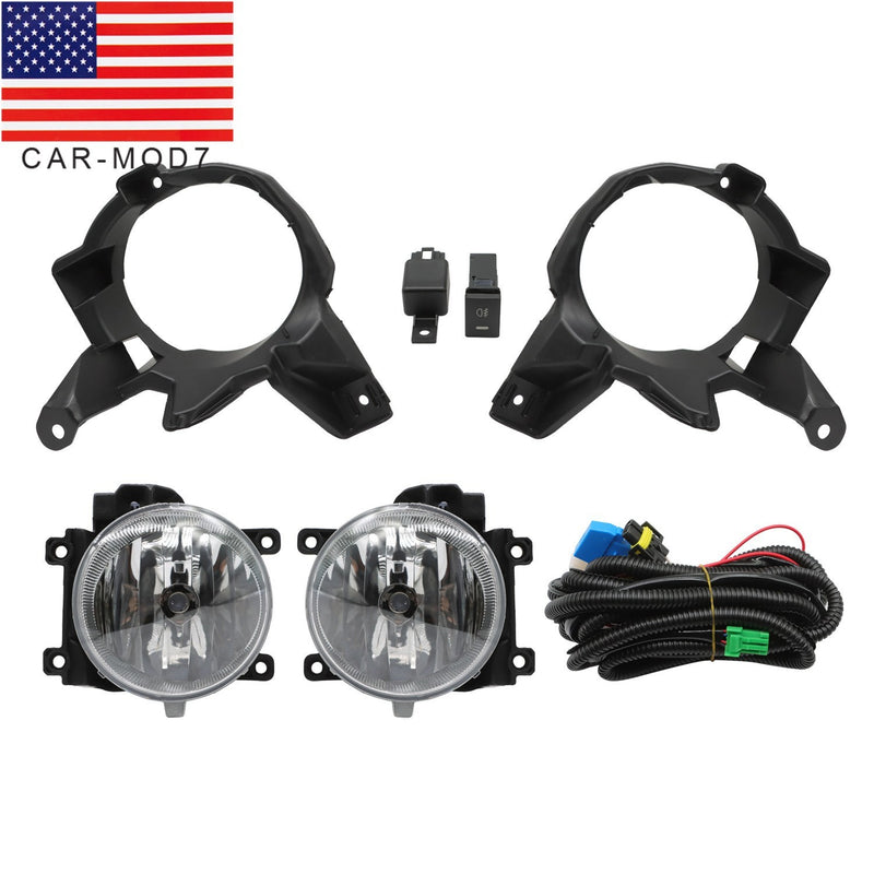 DURAFORCE Halogen Fog Lights Front Bumper + Bulbs & Wiring for 2013-2015 Toyota