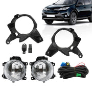 DURAFORCE Halogen Fog Lights Front Bumper + Bulbs & Wiring for 2013-2015 Toyota