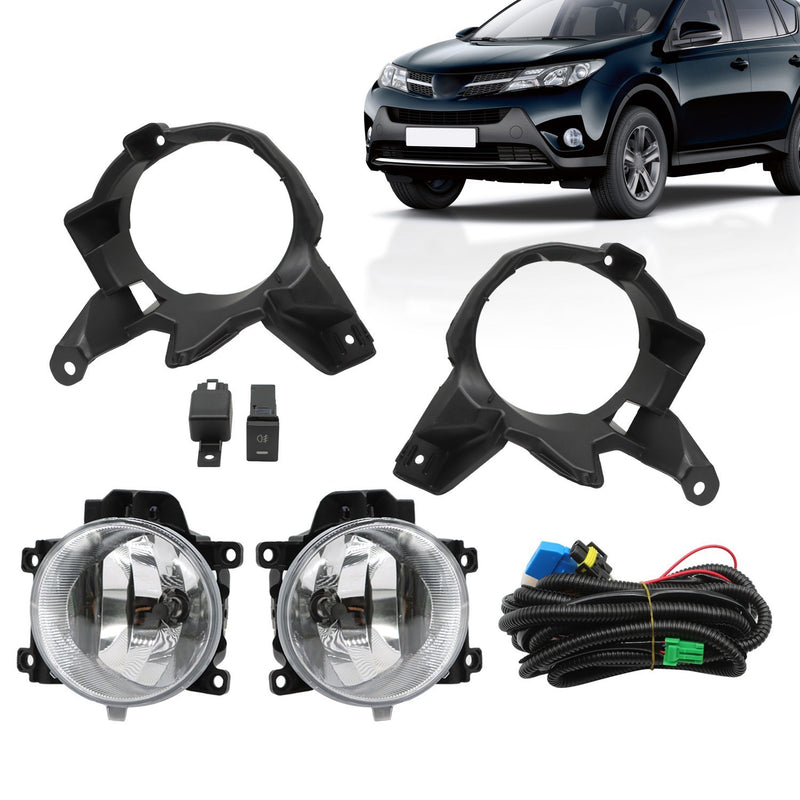 DURAFORCE Halogen Fog Lights Front Bumper + Bulbs & Wiring for 2013-2015 Toyota