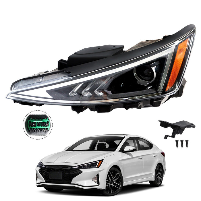 DURAFORCE 2019-2020 Hyundai Elantra Left Headlight Assembly Halogen Driver Side Sedan