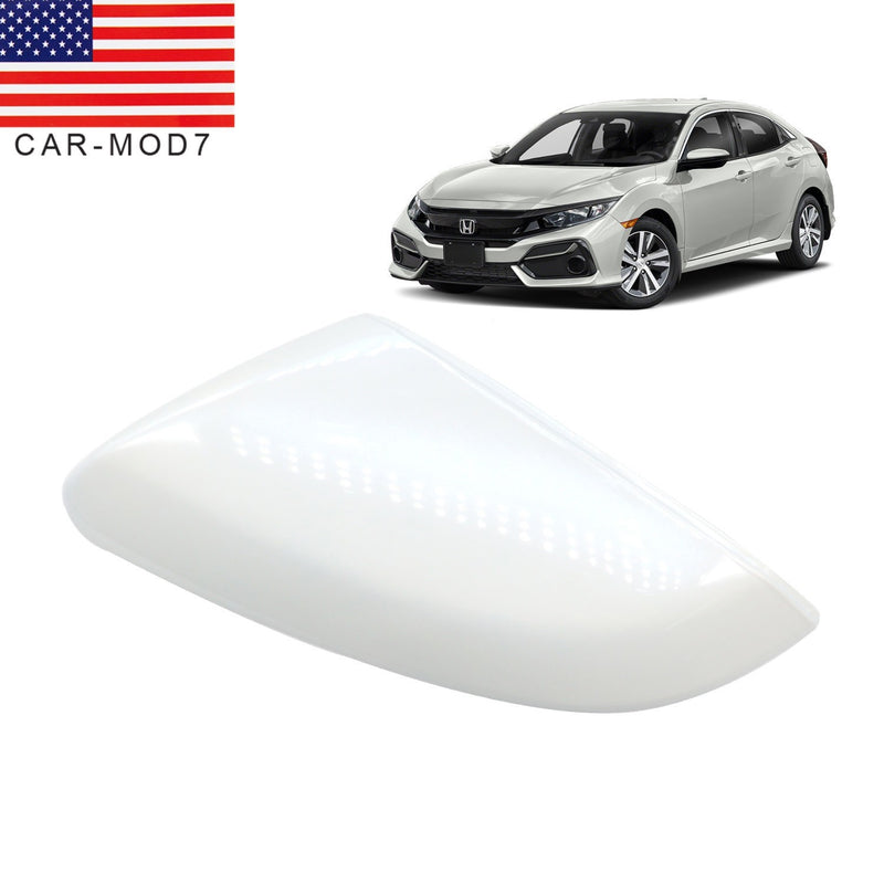 DURAFORCE Left Driver Side Mirror Cover Pearl White for Honda Civic 2016-2021