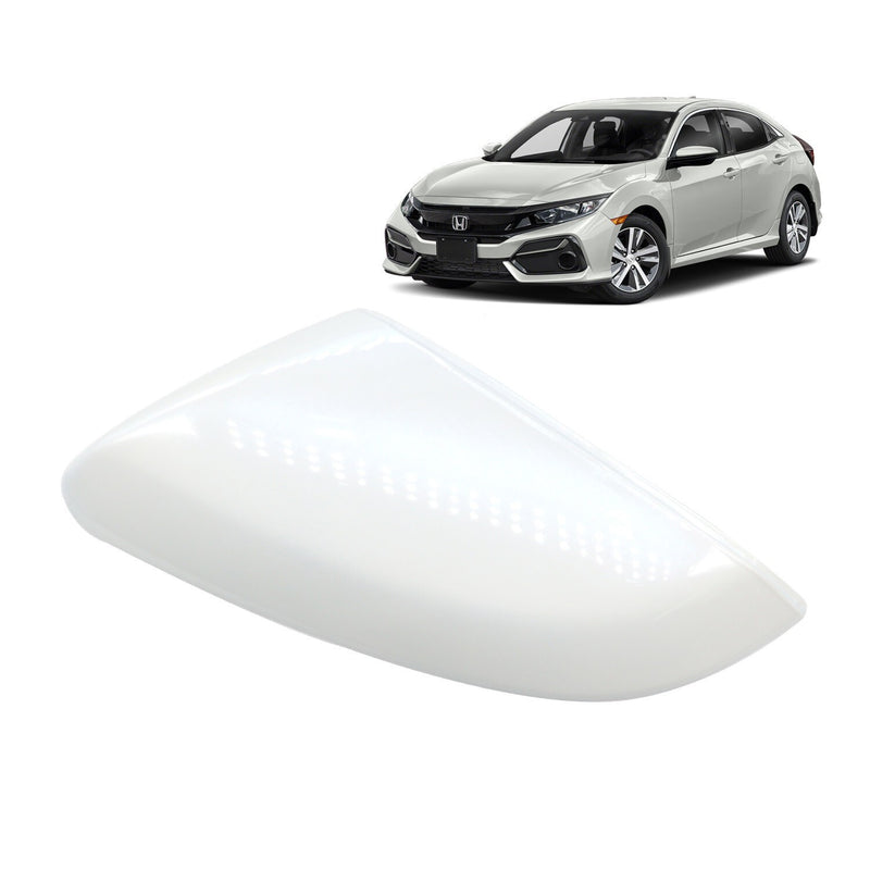 DURAFORCE Left Driver Side Mirror Cover Pearl White for Honda Civic 2016-2021