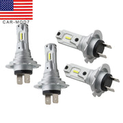 DURAFORCE H7 LED Headlight Bulbs 6500K Super White High Low Beam Kit 4Pcs Bright