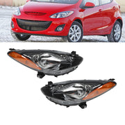 DURAFORCE Halogen Headlights Left & Right for 2011-2014 Mazda 2 LH + RH Sides