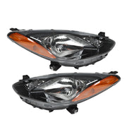 DURAFORCE Halogen Headlights Left & Right for 2011-2014 Mazda 2 LH + RH Sides