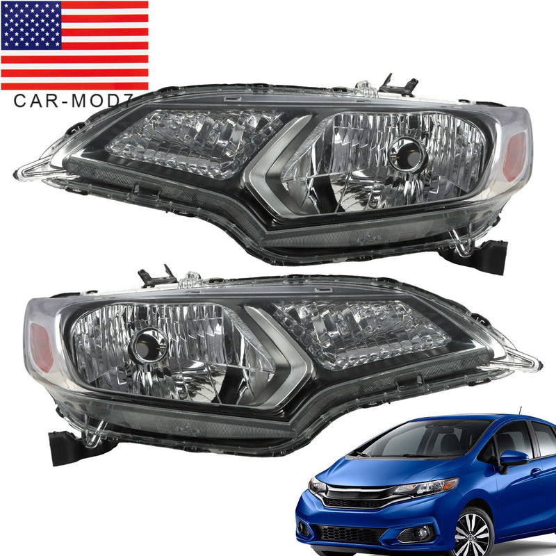 DURAFORCE Halogen Headlight Set Left Right Pair for 2015-2017 Honda Fit