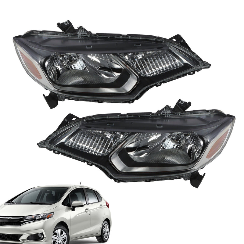 DURAFORCE Halogen Headlight Set Left Right Pair for 2015-2017 Honda Fit